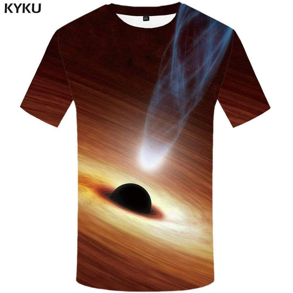 Galaxy Space T shirt Men Moon T shirts Funny Nebula Tshirts Print Lightning T-shirt 3d Harajuku Tshirt Anime Mens Clothing - KYKU