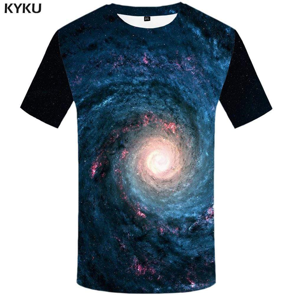 Galaxy T shirt Men Space Tshirts Print Mountain T-shirt 3d Black T shirts Funny Gothic Tshirt Anime Mens Fashion Hip hop Unisex - KYKU