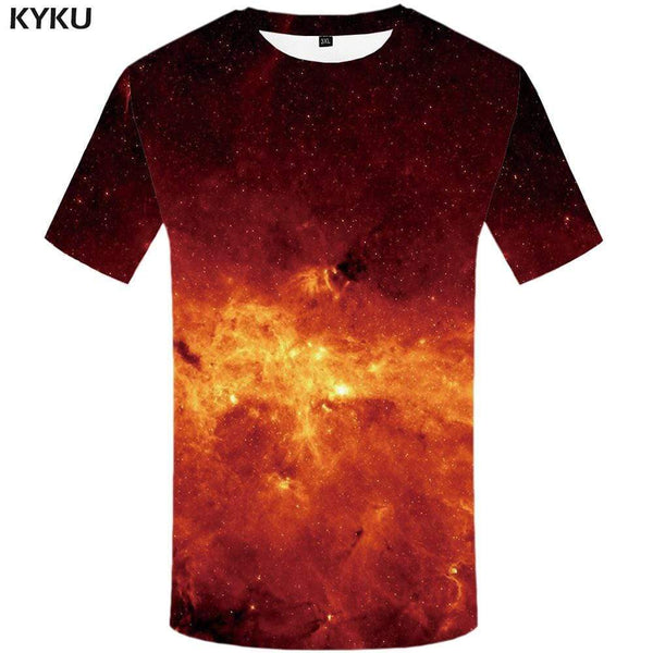 Galaxy T-shirts Men Space Tshirt Anime Blue T-shirt 3d Tree T shirts Funny Harajuku Tshirts Print Mens Fashion Short Sleeve - KYKU