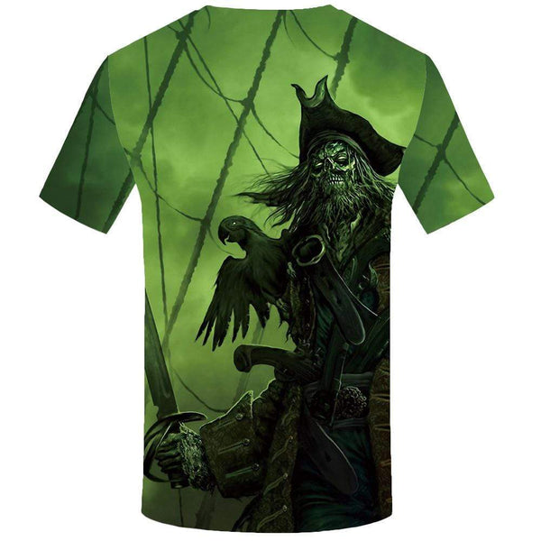 
KYKU Brand Pirate T-shirts Men Captain T-shirt 3d Skull T shirts Funny Parrot Tshirts Print Green Tshirt Anime Mens Fashion - KYKU
                
