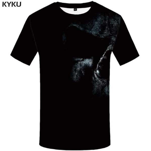 KYKU Brand Skull T shirt Men Snake Tshirt Anime Animal T-shirt 3d Funny T shirts Funny Gothic Tshirts Print Mens Fashion Graphic - KYKU