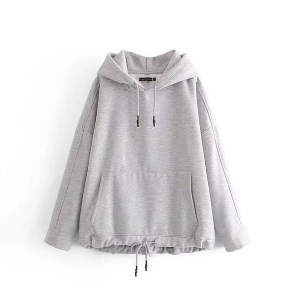
hoodies women harajuku cotton hoodies solid patchwork pockets regular oversize sweatshirt plus size tops - KYKU
                
