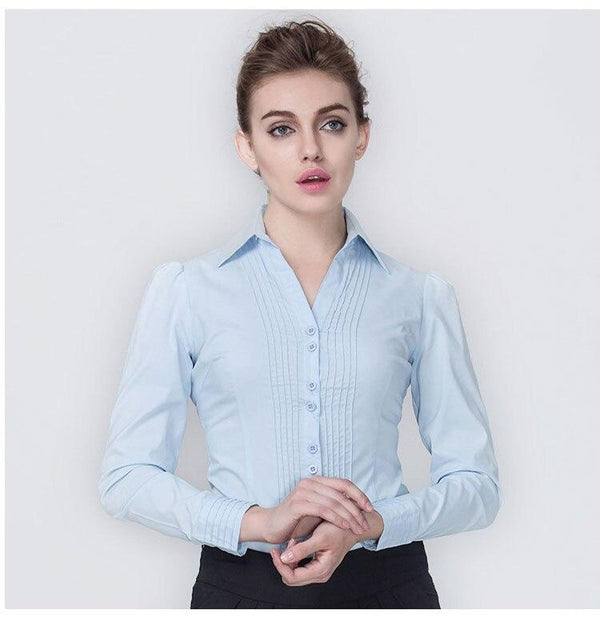
Elegant Bodysuits Women Office Lady White Body Shirt Long Sleeved Blouse Turn Down Collar Tops Female Womens Clothing 2020 - KYKU
                